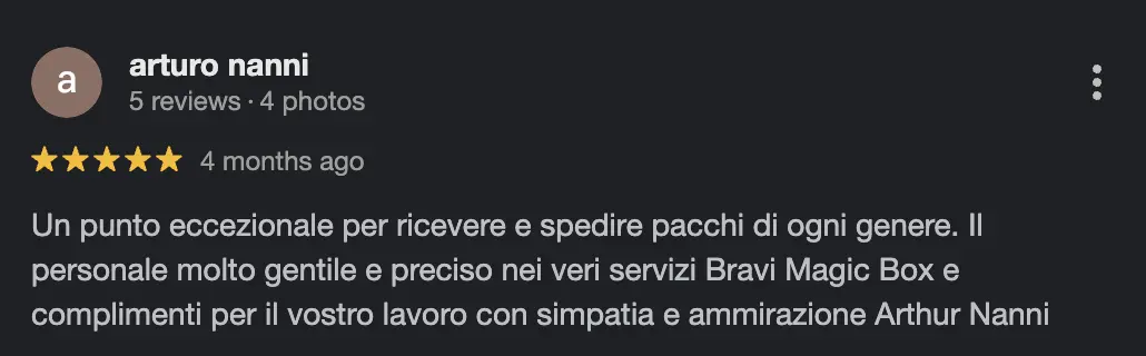 Recensione Google originale